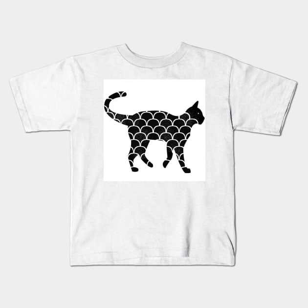 Cat thoughts Kids T-Shirt by jen28